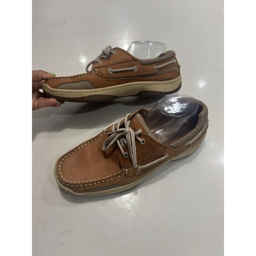 Magellan Outdoors Leather Boat Shoes Mens Brown Laguna Madre Size 9D